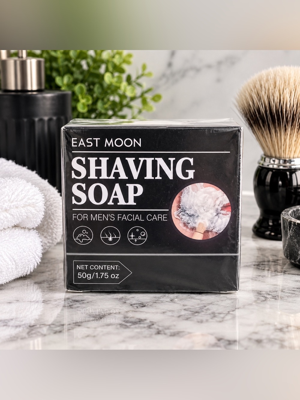 🖤 East Moon Men’s Shaving Soap – 50g / 1.75 oz – NEW SEALED 🖤